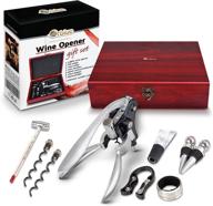 🍷 orblue wine corkscrew gift set: 9 pc kit with premium wood case - perfect for vino enthusiasts! логотип