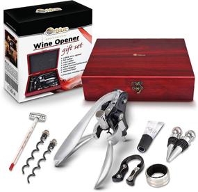 img 4 attached to 🍷 Orblue Wine Corkscrew Gift Set: 9 pc Kit with Premium Wood Case - Perfect for Vino Enthusiasts!