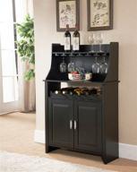 kings brand furniture black wood wine rack buffet & storage cabinet - wr1345 logo