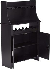 img 1 attached to Kings Brand Furniture Black Wood Wine Rack Buffet & Storage Cabinet - WR1345