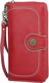 img 3 attached to Stylish Leather Trifold Women's Handbags with Spacious Wallet Capacity, Plus Convenient Wristlet