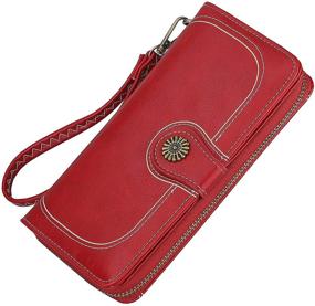 img 1 attached to Stylish Leather Trifold Women's Handbags with Spacious Wallet Capacity, Plus Convenient Wristlet