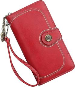 img 4 attached to Stylish Leather Trifold Women's Handbags with Spacious Wallet Capacity, Plus Convenient Wristlet