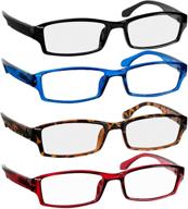 😎 truvision readers fashion multi pack reading glasses: stylish unisex eyewear with comfortable spring hinges f501 logo