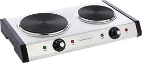 img 4 attached to 🔥 Cuisinart Cast-Iron Double Burner - 11.5"(L) x 19.5"(W) x 2.5"(H) - Silver: Premium Cooktop for Efficient Cooking