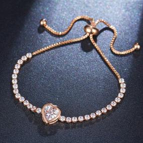 img 2 attached to 💎 ASHMITA Fashion Adjustable Chain Bracelet: A Luxury Shining Jewelry Gift for Women, with Cubic Zirconia Rose Gold Accent
