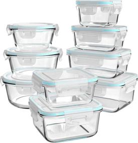 img 4 attached to 🍱 18 Piece Glass Food Storage Containers with Lids - BPA Free, Leak Proof and Ideal for Meal Prep