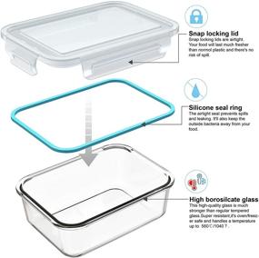 img 1 attached to 🍱 18 Piece Glass Food Storage Containers with Lids - BPA Free, Leak Proof and Ideal for Meal Prep