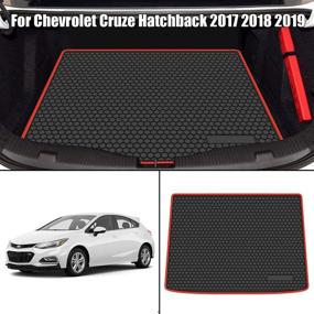 img 3 attached to 🚗 Biosp Коврик для багажника Chevrolet Cruze Hatchback 2017-2019: Черный Красный, Эластичная Резина, Индивидуальная Подгонка, Водонепроницаемый и Без Запаха