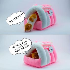 img 1 attached to 🐹 VENZOULO Hamster Bed: Cozy Cave for Syrian Hamsters, Guinea Pigs, Chinchillas, Ferrets, Rats, Sugar Gliders - Warm and Comfortable Sleeping Solution