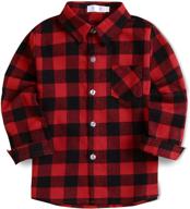 👕 stylish arshiner plaid shirt: comfy button-down flannel t-shirt for toddler boys and girls logo