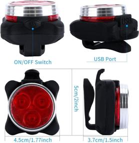 img 3 attached to 🚴 High-Performance USB Rechargeable Bike Lights Set: Ultra-Bright Front and Back Bicycle Lights, IPX4 Waterproof, 4 Lighting Modes, and Long-Lasting 650mAh Battery