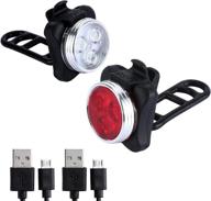 🚴 high-performance usb rechargeable bike lights set: ultra-bright front and back bicycle lights, ipx4 waterproof, 4 lighting modes, and long-lasting 650mah battery logo