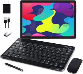 img 4 attached to 📱 ZONKO 10 Inch Android Tablet - 3G Phone Call with 2 Sim Card Slots, Bluetooth Keyboard, Wireless Mouse, Stylus - Quad-Core Processor, 2GB RAM, 32GB ROM - Expandable up to 128GB - WiFi, GPS