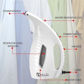 img 1 attached to 👕 Wollin Portable Handheld Fabric Steamer - Fast Heat and High Capacity Garment & Clothes Steam Cleaner for Travel & Home Use - Includes 2 Bonus Brushes, Spit-Free Technology