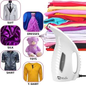 img 2 attached to 👕 Wollin Portable Handheld Fabric Steamer - Fast Heat and High Capacity Garment & Clothes Steam Cleaner for Travel & Home Use - Includes 2 Bonus Brushes, Spit-Free Technology