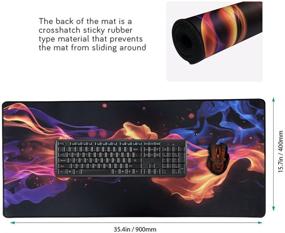 img 3 attached to YEBMoo Extra Large Gaming Mouse Pads/Extended Protective Office Desk Mouse Mat Non-Slip Professional Precision Tracking Surface (35