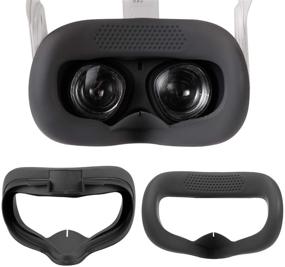 img 4 attached to 👁️ Yocaya Oculus Quest 2 Чехол для лица (2 штуки) - материал из силикона с вентиляционными отверстиями для уменьшения пота и минимального просветления света