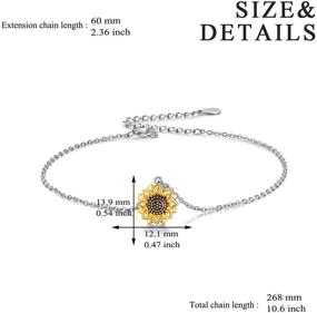 img 2 attached to Ножные браслеты Sterling Sunflower Sunshine Jewelry