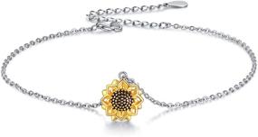 img 4 attached to Ножные браслеты Sterling Sunflower Sunshine Jewelry