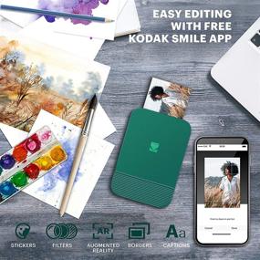 img 1 attached to KODAK Smile: мгновенный цифровой Bluetooth-принтер для iPhone и Android - Редактируйте, печатайте и делитесь фотографиями 2x3 Zink с помощью приложения Smile (зеленый)