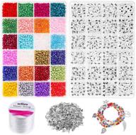 ✨ beads for bracelets: selizo beads for jewelry making - 3000 pcs pony seed beads 4mm, 1200 pcs letter beads, and 100 pcs silver charms pendants for friendship bracelets and jewelry making logo