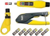🔧 complete klein tools vdv002-818 coax install and test kit: includes crimp tool, tester, stripper, and universal f connectors logo