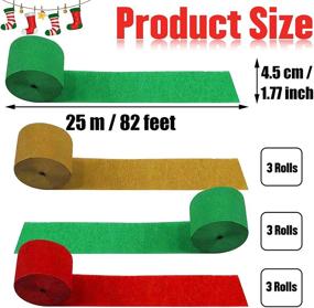 img 3 attached to 🎉 Enhance Your Party Decor with 738 Ft Christmas Crepe Paper Streamers - Perfect for Wedding, Baby Shower, and DIY Art Projects!