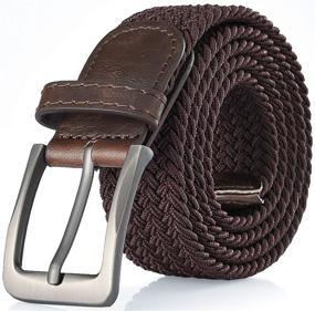 img 4 attached to 👔 Stylish and Versatile: Gallery Seven Woven Elastic Braided Men's Accessories and Belts