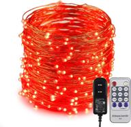 🔴 er chen 99ft/30m 300 led fairy lights plug in - starry string lights for bedroom, patio, garden, party, christmas tree - waterproof copper wire decorative lights (red) логотип