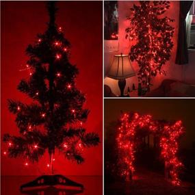 img 2 attached to 🔴 ER CHEN 99Ft/30M 300 LED Fairy Lights Plug in - Starry String Lights for Bedroom, Patio, Garden, Party, Christmas Tree - Waterproof Copper Wire Decorative Lights (Red)