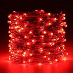 img 3 attached to 🔴 ER CHEN 99Ft/30M 300 LED Fairy Lights Plug in - Starry String Lights for Bedroom, Patio, Garden, Party, Christmas Tree - Waterproof Copper Wire Decorative Lights (Red)