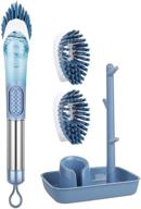 🧽 enspoway soap dispensing dish brush with 3 replacement heads and stand - advanced kitchen dish scrub brush for pot, pan, and sink cleaning logo