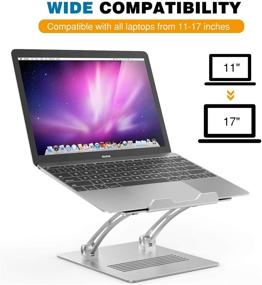 img 2 attached to 💻 MoKo Подставка для ноутбука - Универсальная многоугольная регулируемая алюминиевая подставка для ноутбука для MacBook Pro/Air, Acer, ASUS, HP, Sony, Dell XPS, Lenovo (11-17 дюймов), серебристая