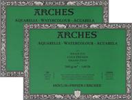 🎨 блок акварельной бумаги arches - гладкая поверхность - 7" x 10" - 140 фунтов - двойной набор логотип
