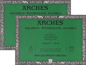 img 4 attached to 🎨 Блок акварельной бумаги Arches - гладкая поверхность - 7" x 10" - 140 фунтов - двойной набор