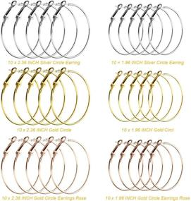 img 2 attached to 💍 TopBine 60pcs Beading Hoop Earring Findings - 50MM/60MM Round Open Beading Hoop for DIY Jewelry Making & Crafts