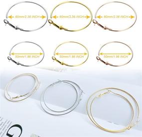 img 3 attached to 💍 TopBine 60pcs Beading Hoop Earring Findings - 50MM/60MM Round Open Beading Hoop for DIY Jewelry Making & Crafts