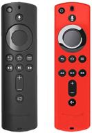 📺 [2-pack] silicone cover case for tv stick 4k / tv (3rd generation) compatible with all-new 2nd generation remote control - black & red logo