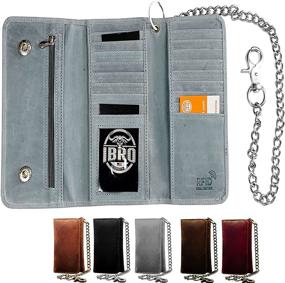 img 4 attached to 🏍️ Ibro Motorcycle Genuine Cowhide Aniline Men's Wallets, Card Cases & Money Organizers: High-Quality Accessories for Motorbike Lovers
