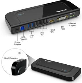 img 1 attached to 💎 Diamond Multimedia Ultra Dock Dual Video USB 3.0/2.0 Universal Docking Station with Gigabit Ethernet, HDMI and DVI Outputs, Audio Input and Output for Laptop, Ultrabook, Macbook, Windows, Mac OS, Android 5.0+, Display Link Certified, DL-3900 Chip (DS3900V2), Black - Enhanced SEO