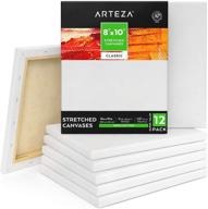 🎨 arteza pack of 12 stretched canvas, 8 x 10 inches, blank white canvases, 100% cotton, 8 oz gesso-primed, ideal for acrylic pouring and oil painting, art supplies logo