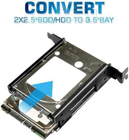 img 2 attached to PCI Hard Drive Bracket - Dual SSD Mounting Bracket for 🔧 2.5-inch Drives, Compatible with All Types, Ideal for 3.5-inch Internal Drive Bays