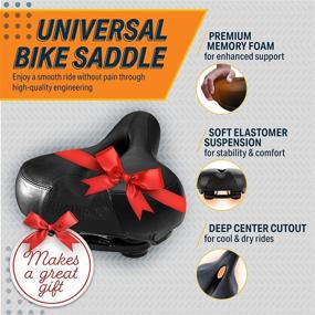 img 3 attached to 🚲 Bikeroo Bike Seat Cushion - Ultimate Comfort for Men and Women - Universal Replacement Saddle with Wide Padded Comfort, Shock Absorption, Mounting Tools & Waterproof Rain Cover