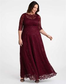 img 1 attached to Stunning Kiyonna Women's Plus Size Leona Lace Gown - Perfect for Every Special Occasion!