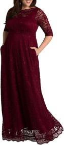 img 4 attached to Stunning Kiyonna Women's Plus Size Leona Lace Gown - Perfect for Every Special Occasion!
