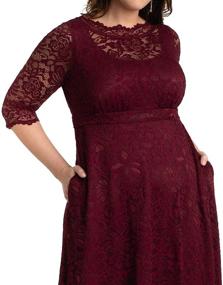 img 3 attached to Stunning Kiyonna Women's Plus Size Leona Lace Gown - Perfect for Every Special Occasion!