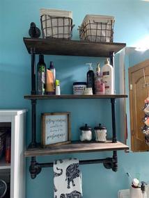 img 4 attached to Bathroom Industrial Shelving Farmhouse Distressed