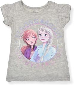 img 1 attached to 👚 Frozen Disney Girls' 2-Pack T-Shirts with Knotted Shirt and Ruffle Sleeve Top