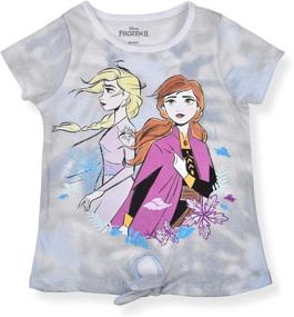 img 2 attached to 👚 Frozen Disney Girls' 2-Pack T-Shirts with Knotted Shirt and Ruffle Sleeve Top